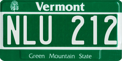 VT license plate NLU212