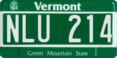 VT license plate NLU214