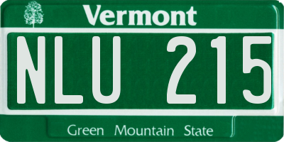 VT license plate NLU215