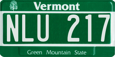 VT license plate NLU217