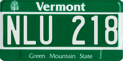 VT license plate NLU218