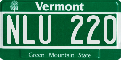 VT license plate NLU220