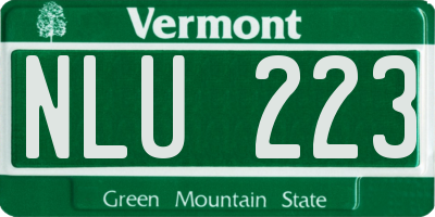 VT license plate NLU223