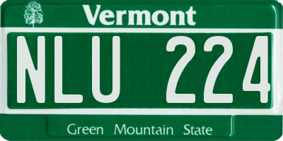 VT license plate NLU224