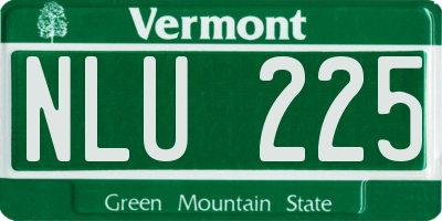 VT license plate NLU225