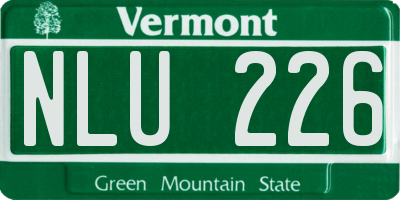 VT license plate NLU226