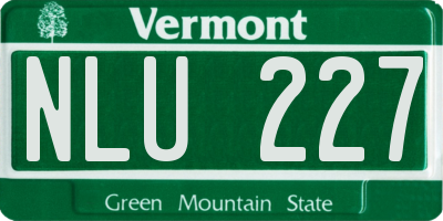 VT license plate NLU227