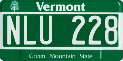 VT license plate NLU228