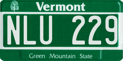 VT license plate NLU229