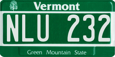 VT license plate NLU232