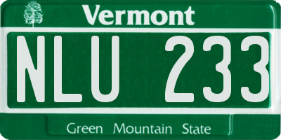 VT license plate NLU233