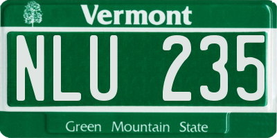 VT license plate NLU235