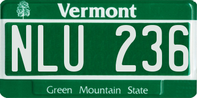 VT license plate NLU236