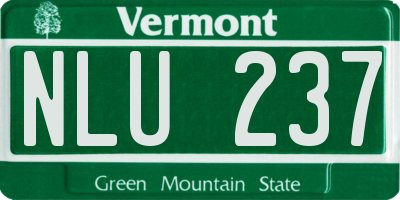 VT license plate NLU237