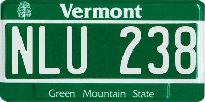VT license plate NLU238