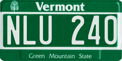 VT license plate NLU240