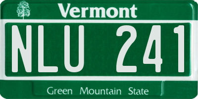 VT license plate NLU241