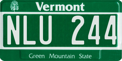 VT license plate NLU244