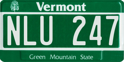 VT license plate NLU247
