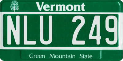 VT license plate NLU249