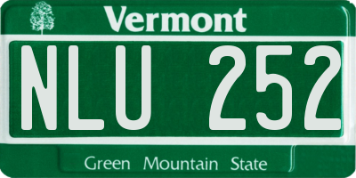 VT license plate NLU252