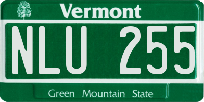 VT license plate NLU255