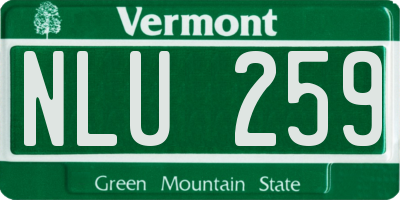 VT license plate NLU259