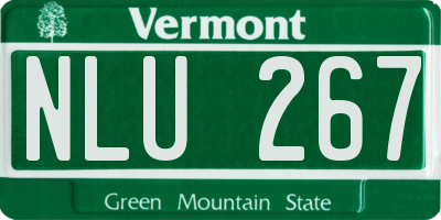 VT license plate NLU267