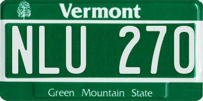 VT license plate NLU270