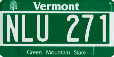 VT license plate NLU271