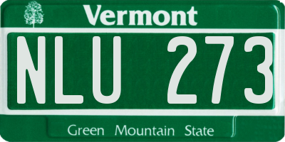 VT license plate NLU273