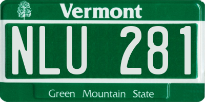 VT license plate NLU281