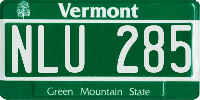VT license plate NLU285