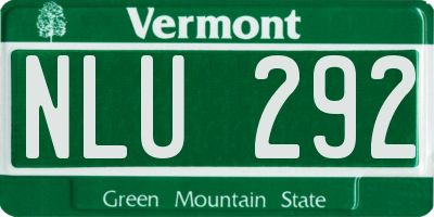 VT license plate NLU292
