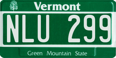 VT license plate NLU299