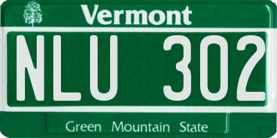 VT license plate NLU302