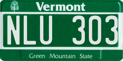 VT license plate NLU303