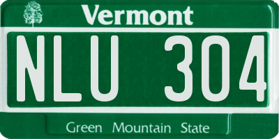 VT license plate NLU304