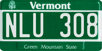 VT license plate NLU308