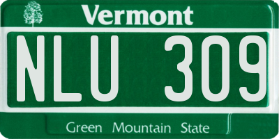 VT license plate NLU309
