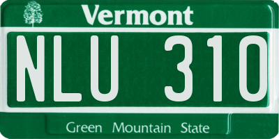 VT license plate NLU310