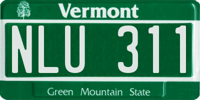 VT license plate NLU311