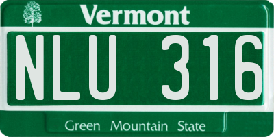 VT license plate NLU316