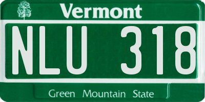 VT license plate NLU318