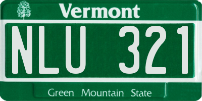 VT license plate NLU321