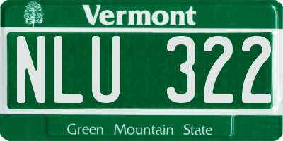 VT license plate NLU322