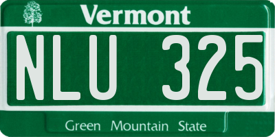 VT license plate NLU325