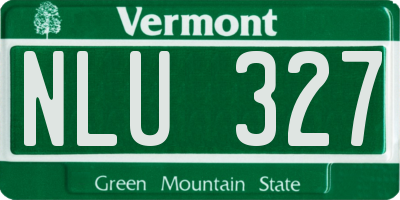 VT license plate NLU327