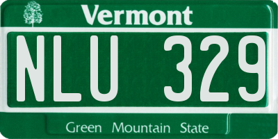 VT license plate NLU329
