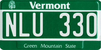 VT license plate NLU330